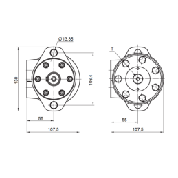 BMR SMR OMP hidraulinio variklio darbinis tūris: 50 cm3/aps. greitis: 800 aps./min. su kardaniniu velenu