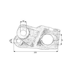 Dešinysis vairo stiprintuvo šarnyras MF255 Ursus 3512 1662107M1