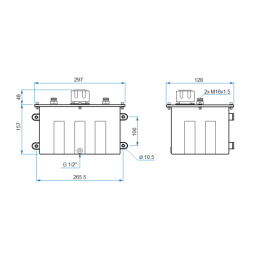 Hidraulinės alyvos bakas 6 l, montuojamas ant sienos + užpildas