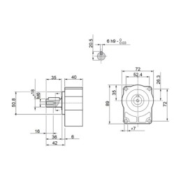 Dešinės pavaros hidraulinis siurblys, 1 grupė, dešinės rotacijos, tūris: 0,80 cm3/aps., našumas (1500 aps./min.): 1,20 l/min. + 