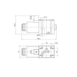 2 padėčių solenoidinis vožtuvas CETOP 5 NG10 12V (D) Hydroleader