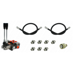 Dviejų sekcijų skirstytuvas, skirtas „Zetor 5211“ - „7211“ su jungčių rinkiniu + žarnomis ir jungtimis prijungimui prie traktori