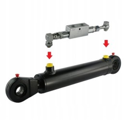 Dvigubo veikimo hidraulinio cilindro ilgis: 415 mm, eiga: 200 mm, CJ2F-50/28/200, komplektuojamas su fiksuojančiu apsauginiu vož
