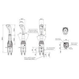 Vieno mygtuko valdymo svirtis „Hydrolider 3356“ su tvirtinimo laikikliu. Tinka šakutės tipo kabeliams.