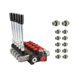 Hidraulinis skirstytuvas 5 sekcijų 40 l/min 05P40A1A1A1A1A1GKZ1 su jungtimis 22/18 Hydrolider