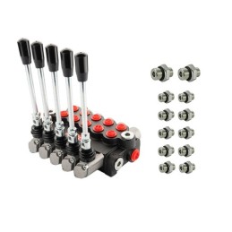 Hidraulinis skirstytuvas 5 sekcijų 10 l/min 05P40A1A1A1A1A1GKZ1 su jungtimis 16/14 Hydrolider