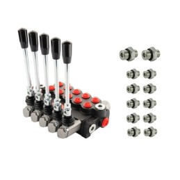 Hidraulinis skirstytuvas 5 sekcijų 30 l/min 05P40A1A1A1A1A1GKZ1 su jungtimis 18/16 Hydrolider