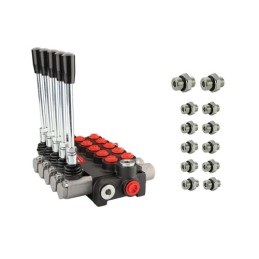 Hidraulinis skirstytuvas 5 sekcijų 20 l/min 05P40A1A1A1A1A1GKZ1 su jungtimis 16/16 Hydrolider