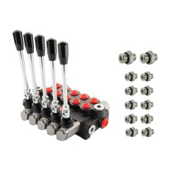 Hidraulinis skirstytuvas 5 sekcijų 20 l/min 05P40A1A1A1A1A1GKZ1 su jungtimis 16/16 Hydrolider