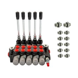 Hidraulinis skirstytuvas 5 sekcijų 20 l/min 05P40A1A1A1A1A1GKZ1 su jungtimis 16/16 Hydrolider