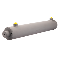 Dvigubo veikimo hidraulinio cilindro ilgis: 580 mm, eiga: 400 mm, 80/45/400 be auselių.