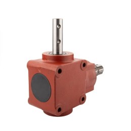 Kampinė pavara ketaus korpuse. 1:1,14 perdavimo skaičius, galios tiekimo veleno išvestis. Trąšų barstytuvams.