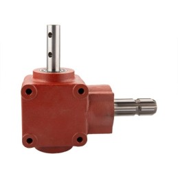 Kampinė pavara ketaus korpuse. 1:1,14 perdavimo skaičius, galios tiekimo veleno išvestis. Trąšų barstytuvams.