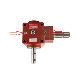 Kampinė pavara ketaus korpuse. 1:1,14 perdavimo skaičius, galios tiekimo veleno išvestis. Trąšų barstytuvams.