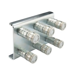 Lizdų plokštė šešiems greito prijungimo lizdams, plokščiiems, sauso atjungimo lizdams M18x1.5 montuoti