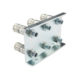 Lizdų plokštė šešiems greito prijungimo lizdams, plokščiiems, sauso atjungimo lizdams M18x1.5 montuoti