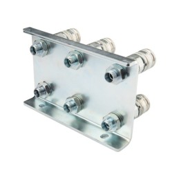 Lizdų plokštė šešiems greito prijungimo lizdams, plokščiiems, sauso atjungimo lizdams M18x1.5 montuoti