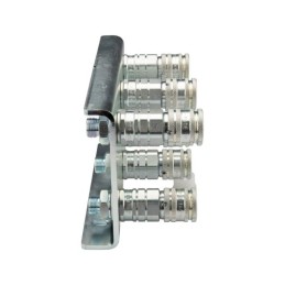 Lizdų plokštė šešiems greito prijungimo lizdams, plokščiiems, sauso atjungimo lizdams M18x1.5 montuoti