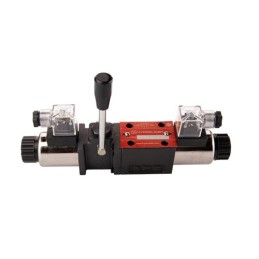 Cetop 3 NG6 hidraulinis plokštelinis skirstytuvas, valdomas rankiniu arba elektriniu būdu, 12 V, 3 padėčių slankiklis