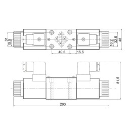 Cetop 3 NG6 hidraulinis plokštelinis skirstytuvas, valdomas rankiniu arba elektriniu būdu, 12 V, 3 padėčių slankiklis