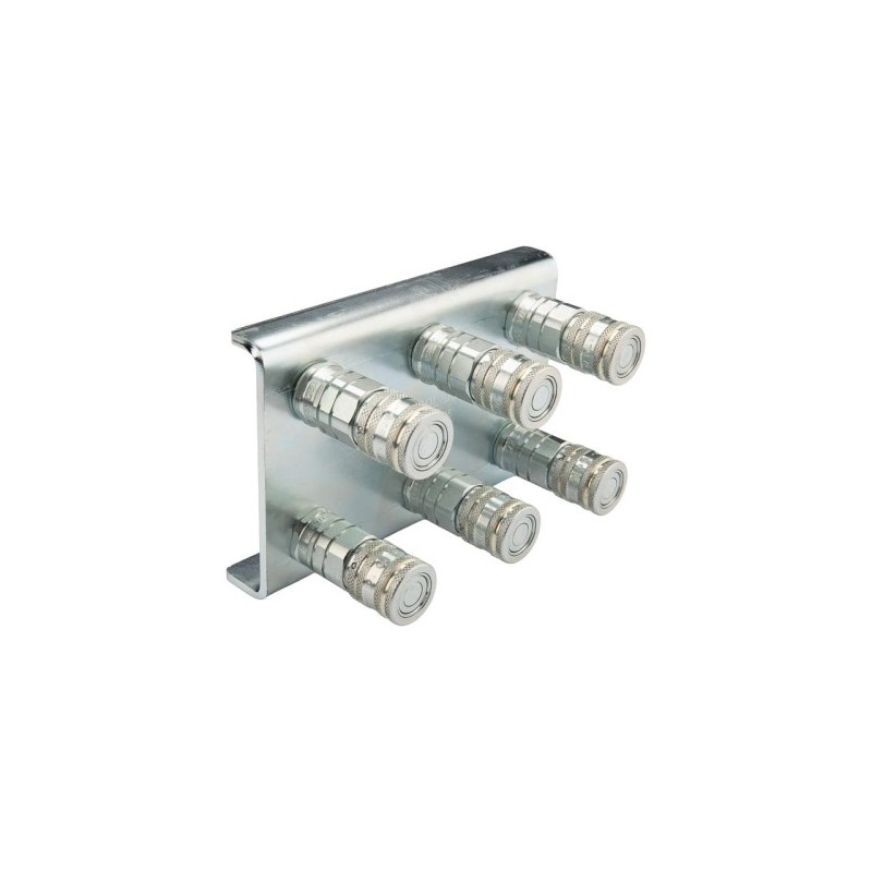 Lizdų plokštė šešiems greito sujungimo jungtims tvirtinti, plokšti, sauso atjungimo lizdai M22x1.5