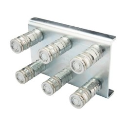 Lizdų plokštė šešiems greito sujungimo jungtims tvirtinti, plokšti, sauso atjungimo lizdai M22x1.5