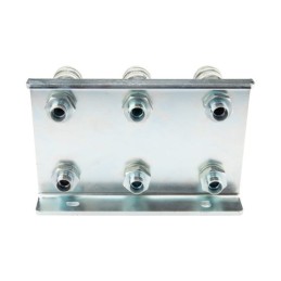 Lizdų plokštė šešiems greito sujungimo jungtims tvirtinti, plokšti, sauso atjungimo lizdai M22x1.5