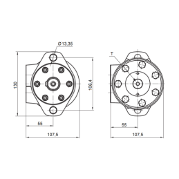 BMR hidraulinio variklio darbinis tūris: 25 cm3/aps. Apsisukimai: 1600 aps./min. Galia: 390 Nm su įvore BMR kardaninio veleno tv