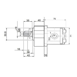 Dešinės pavaros hidraulinis siurblys, 1 grupė, dešinės rotacijos, našumas: 1,10 cm3/aps., našumas (1500 aps./min.): 1,65 l/min. 