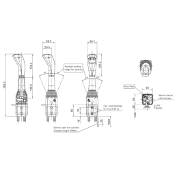 „Hydrolider 3356“ valdymo svirtis su dviem mygtukais. Tinka šakiniams trosams.