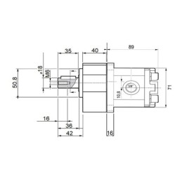 Dešinės pavaros hidraulinis siurblys, 1 grupė, dešinės rotacijos, našumas: 4,80 cm3/aps., našumas (1500 aps./min.): 7,20 l/min. 