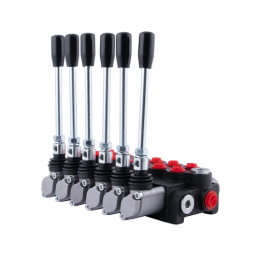 Hidraulinis skirstytuvas, 6 sekcijų, 40 l/min 6P40A1A1A1A1A1A1A1A1GKZ1, valdomas svirtimi