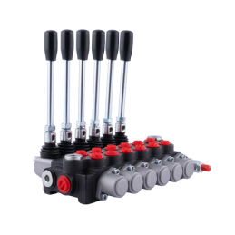 Hidraulinis skirstytuvas, 6 sekcijų, 40 l/min 6P40A1A1A1A1A1A1A1A1GKZ1, valdomas svirtimi