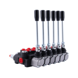 Hidraulinis skirstytuvas, 6 sekcijų, 40 l/min 6P40A1A1A1A1A1A1A1A1GKZ1, valdomas svirtimi