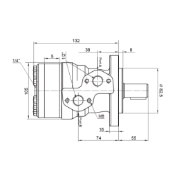 BMR 25 hidraulinis variklis su 32 mm velenu ir plokščia tvirtinimo plokšte