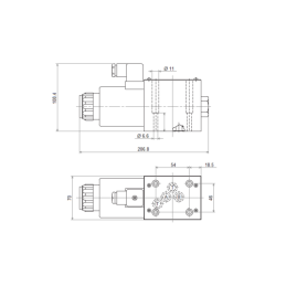 Cetop 5 NG10 (EB) 24V 2 padėčių solenoidinis vožtuvas