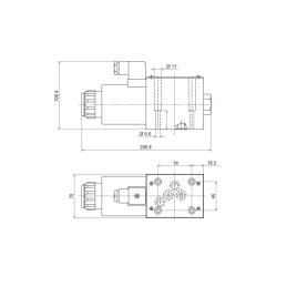 Cetop 5 NG10 (UB) 12V 2 padėčių solenoidinis vožtuvas