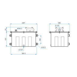 Hidraulinės alyvos bakas 6 l, montuojamas ant sienos + filtras + užpildas