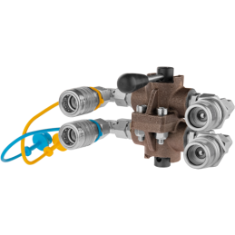 Hidraulinis skirstytuvas. 6/2 hidraulinis rutulinis vožtuvas + greitos jungtys