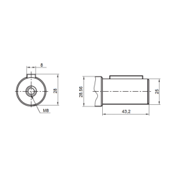 BMR hidraulinis variklis, darbinis tūris: 32 cm3/aps., greitis: 1250 aps./min., 25 mm velenas su plokšte