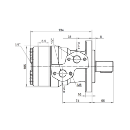 BMR SMR hidraulinis variklis, darbinis tūris: 32 cm3/aps., greitis: 1250 aps./min., komplekte su kardaniniu velenu