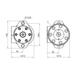 BMR SMR hidraulinis variklis, darbinis tūris: 32 cm3/aps., greitis: 1250 aps./min., komplekte su kardaniniu velenu