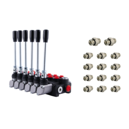 Hidraulinis skirstytuvas 6 sekcijų 10 l/min P40 su 16/14 jungtimis Hydrolider