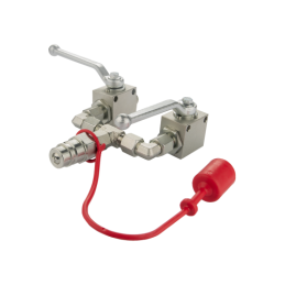 Hidraulinis komplektas Brzeg trąšų barstytuvui. Du cilindrai + dvi grąžinimo spyruoklės + du 2/2 rutuliniai vožtuvai + greito pr