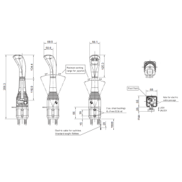 Dviejų mygtukų valdymo svirtis „Hydrolider 3356“ su tvirtinimo laikikliu. Tinka šakiniams kabeliams.