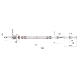 „Badestnost“ svirties skirstytuvo konversijos rinkinys. Vieno mygtuko valdymo svirtis + 2 x 1,5 m kabelis + 2 x P40 komponentų r