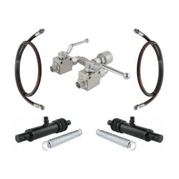 Hidraulinis komplektas Brzeg trąšų barstytuvui. Du cilindrai + dvi grąžinimo spyruoklės + du 2/2 rutuliniai vožtuvai + greito pr