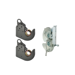 Dviejų II kategorijos kablių komplektas apatinėms sijoms su 56x28 rutuliukais be apykaklės + dėtuvė su dviem 56x37 rutuliukais s