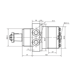 BMR hidraulinio variklio darbinis tūris: 160 cm3/aps. greitis: 375 aps./min. su guoliais smulkintuvui