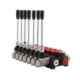 Hidraulinis skirstytuvas, 7 sekcijų, 40 l/min. 07P40A1A1A1A1A1A1A1A1GKZ1, valdomas svirtimi